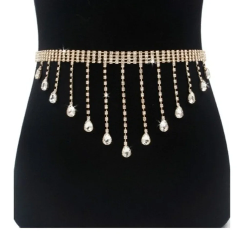 💗Gold Rhinestone Chain Belt! - Picture 2 of 5